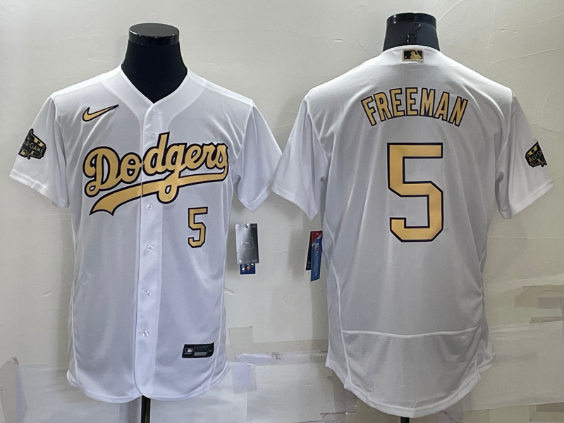 Men's Los Angeles Dodgers #5 Freddie Freeman 2022 All-Star White Flex Base Stitched Baseball Jersey Men's Los Angeles Dodgers #5 Freddie Freeman 2022 All-Star White Flex Base Stitched Baseball Jersey